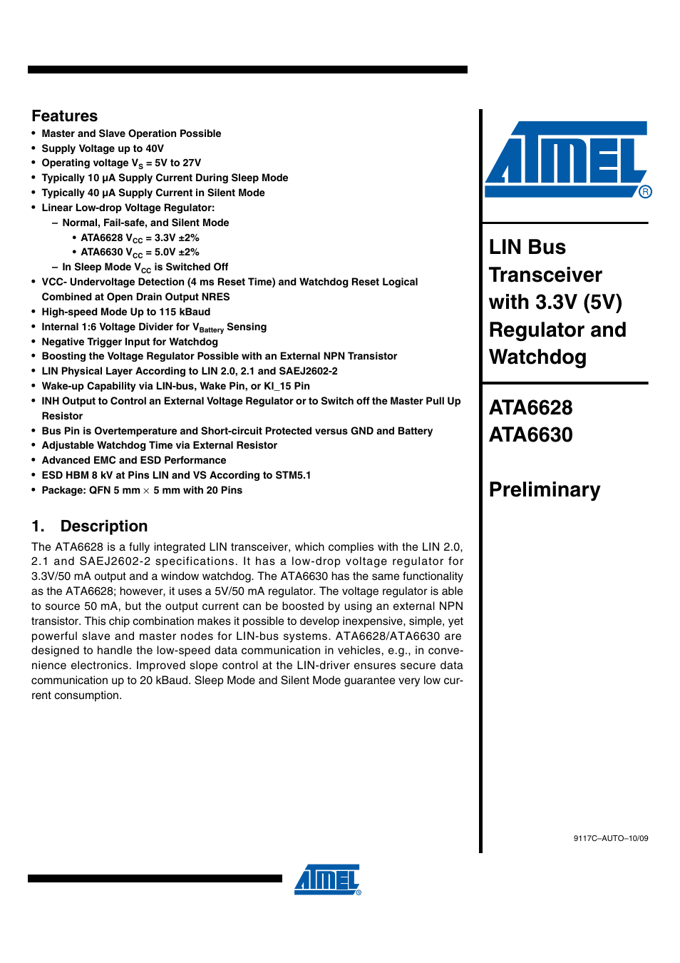 Rainbow Electronics ATA6630 User Manual | 34 pages