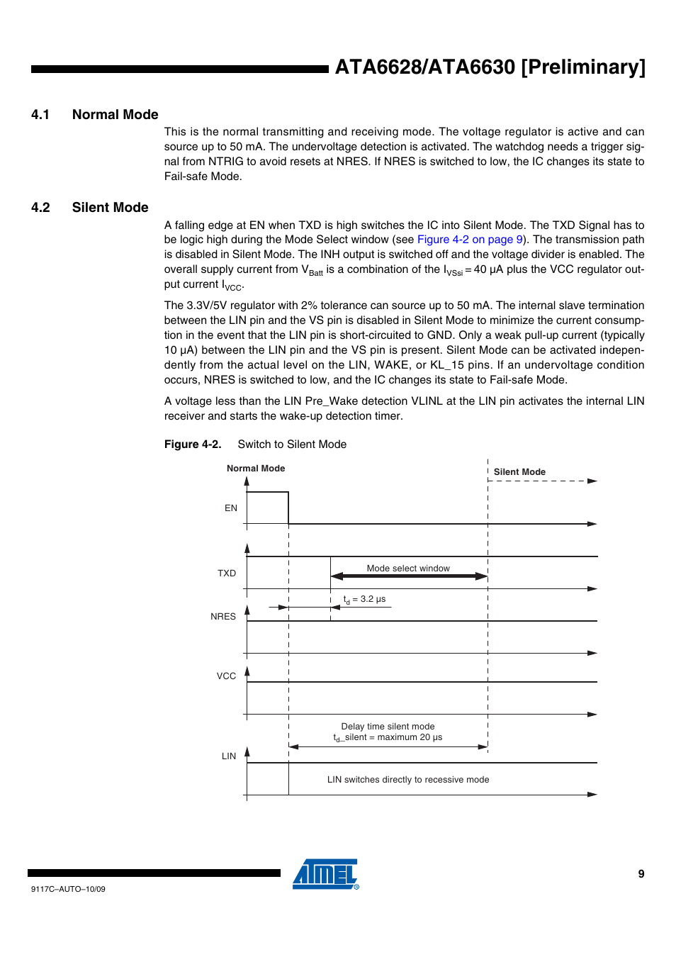 1 normal mode, 2 silent mode | Rainbow Electronics ATA6630 User Manual | Page 9 / 34