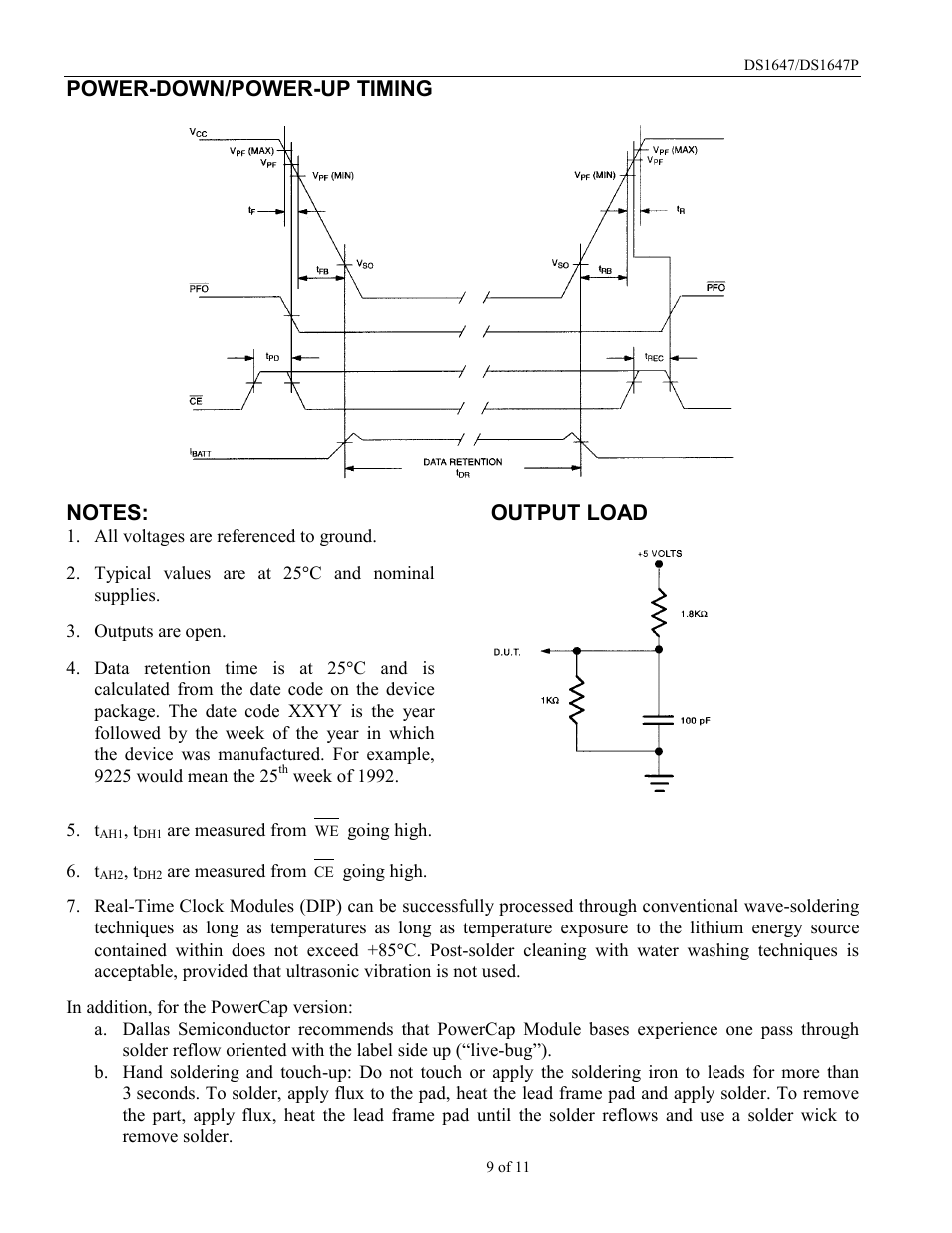 Output load | Rainbow Electronics DS1647P User Manual | Page 9 / 11