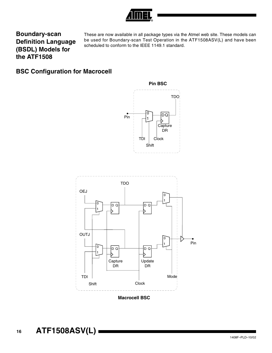 Bsc configuration for macrocell, Atf1508asv(l) | Rainbow Electronics ATF1508ASVL User Manual | Page 16 / 23