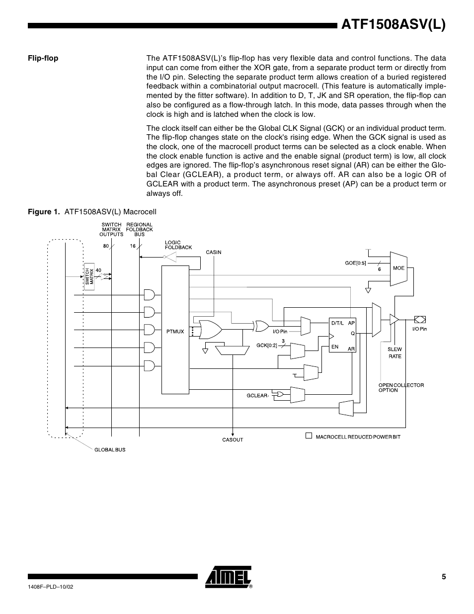 Flip-flop, Atf1508asv(l) | Rainbow Electronics ATF1508ASVL User Manual | Page 5 / 23