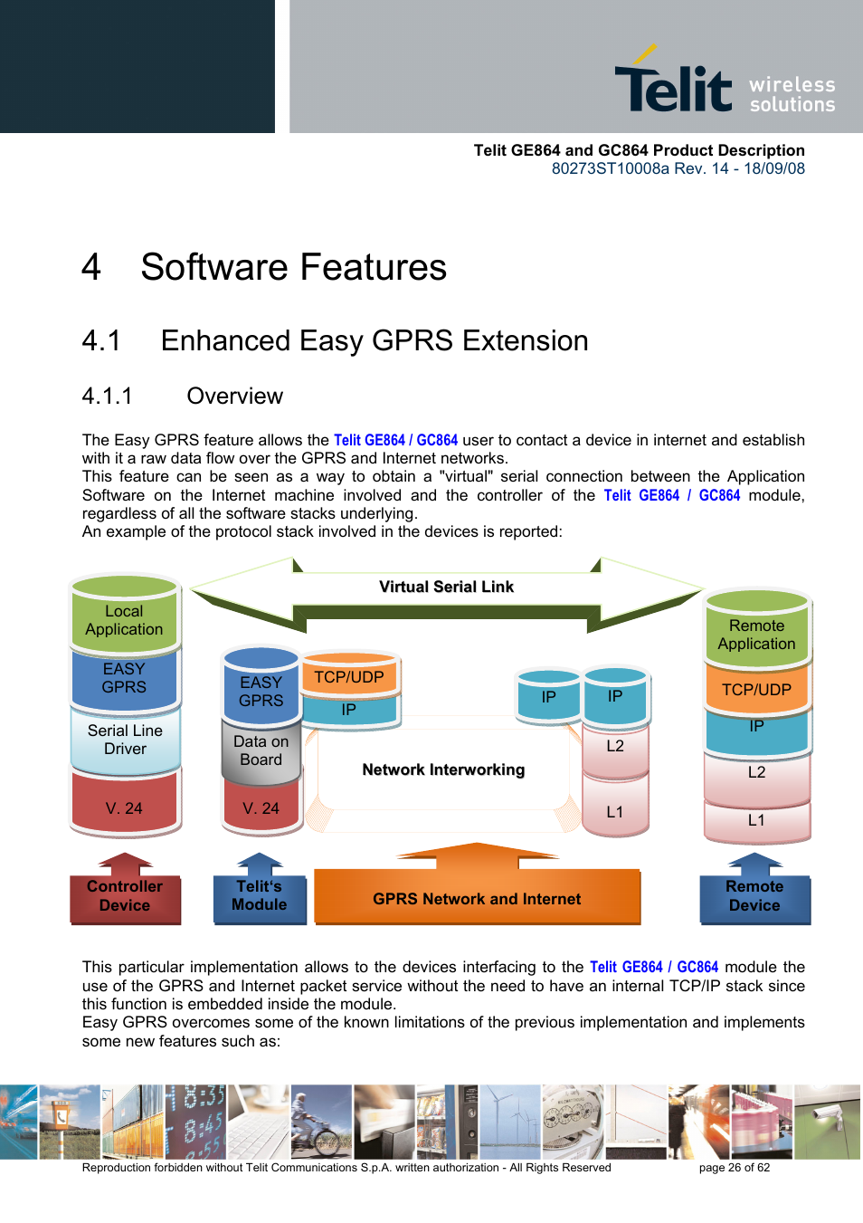 4 software features, 1 enhanced easy gprs extension, 1 overview | Rainbow Electronics GC864-PY User Manual | Page 26 / 62