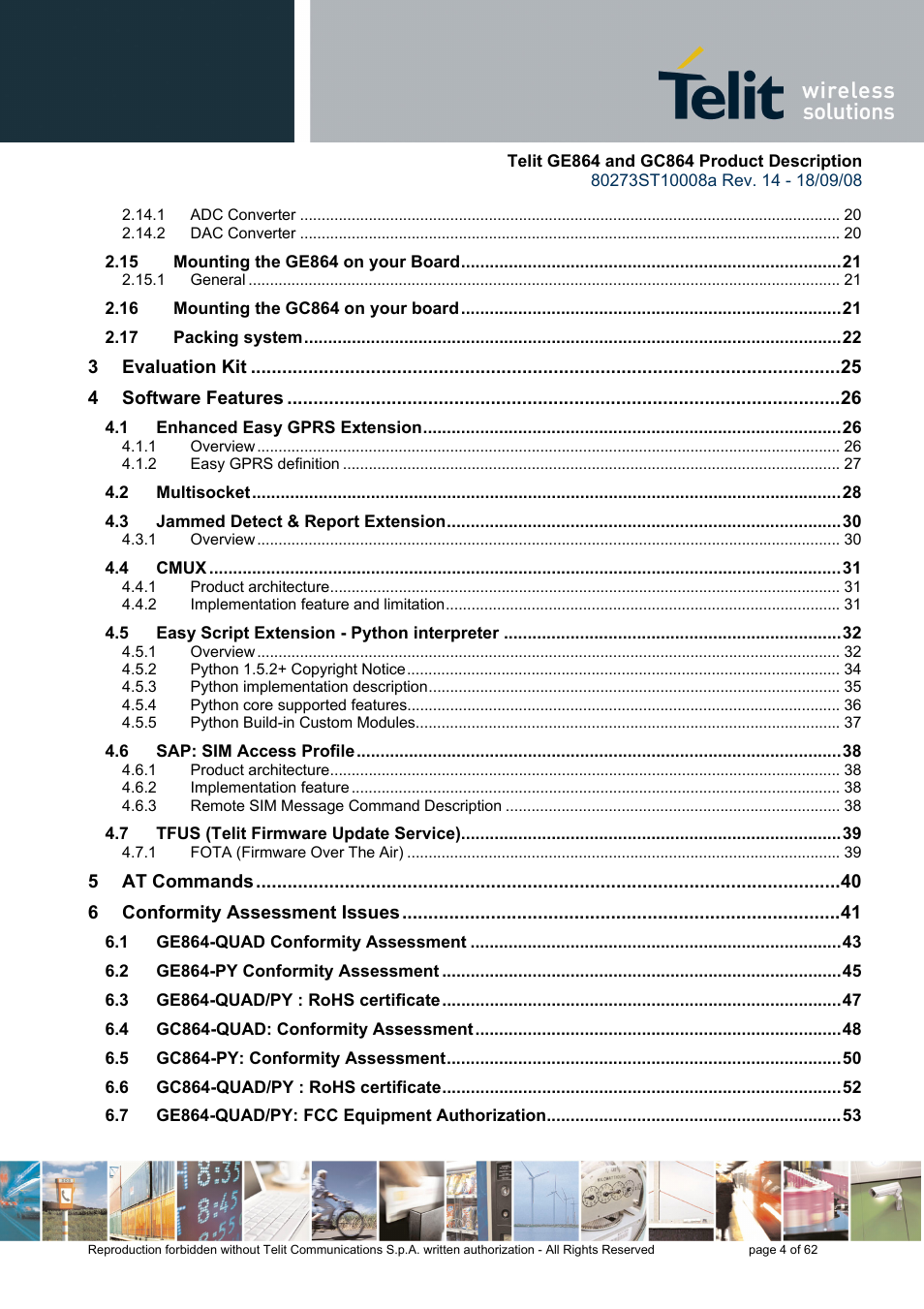 Rainbow Electronics GC864-PY User Manual | Page 4 / 62