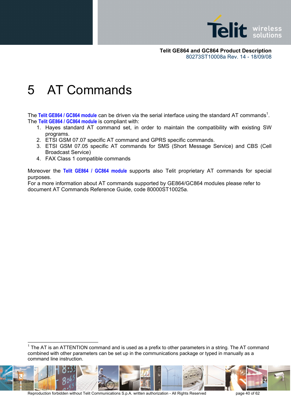 5 at commands | Rainbow Electronics GC864-PY User Manual | Page 40 / 62