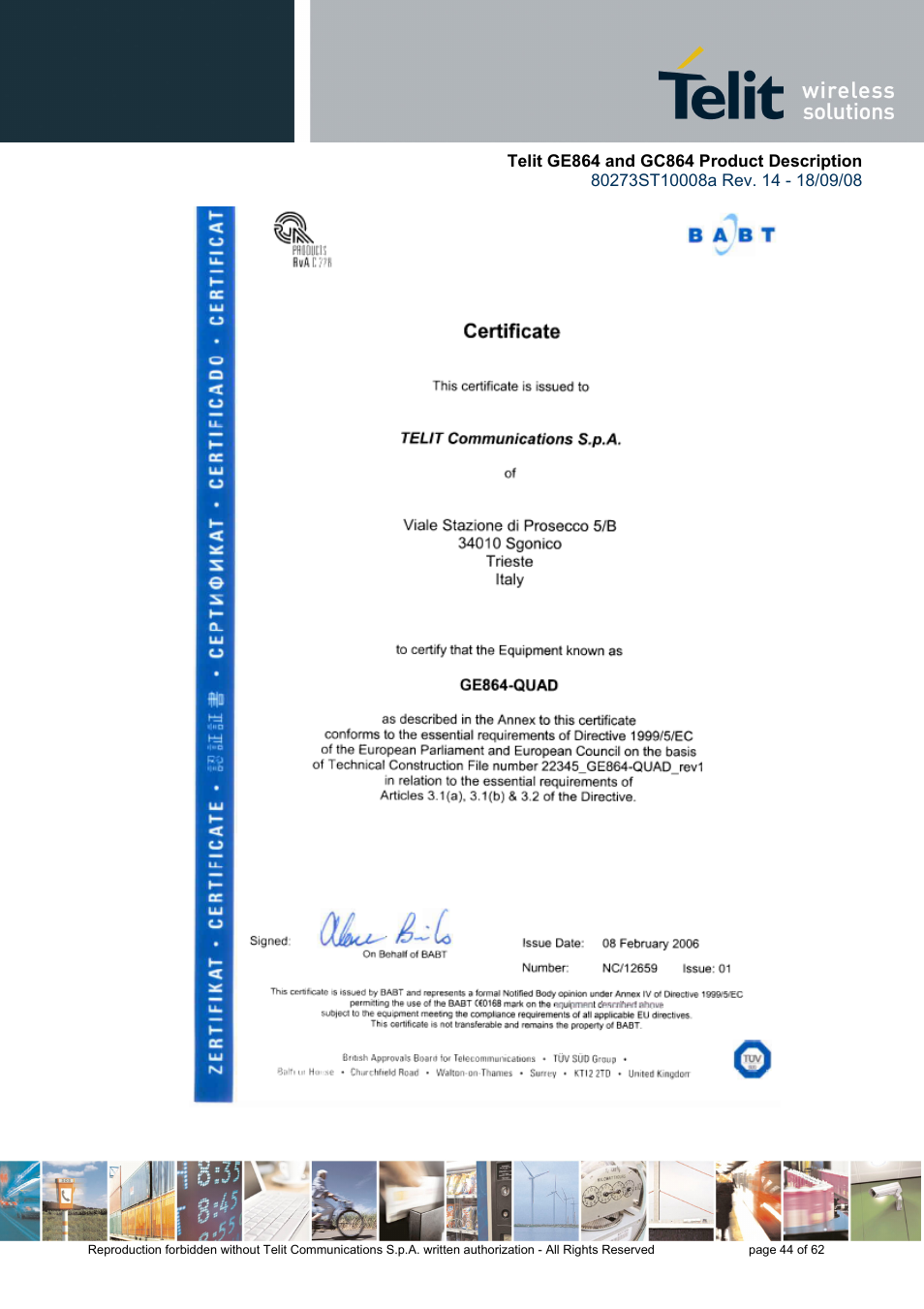 Rainbow Electronics GC864-PY User Manual | Page 44 / 62