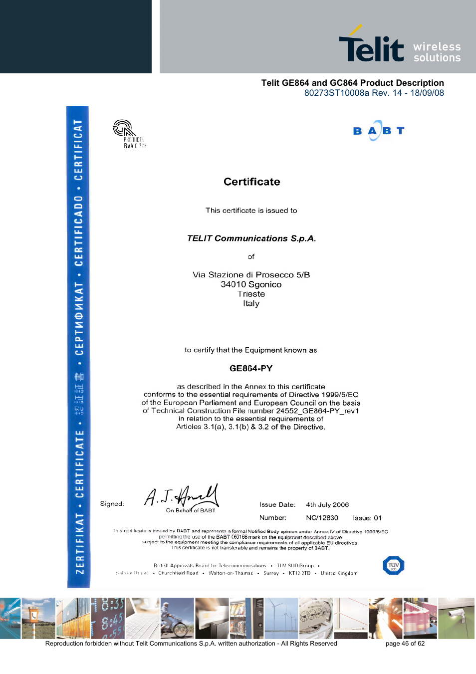 Rainbow Electronics GC864-PY User Manual | Page 46 / 62