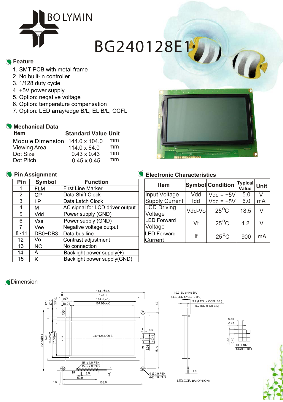 Rainbow Electronics BG240128E1 User Manual | 1 page