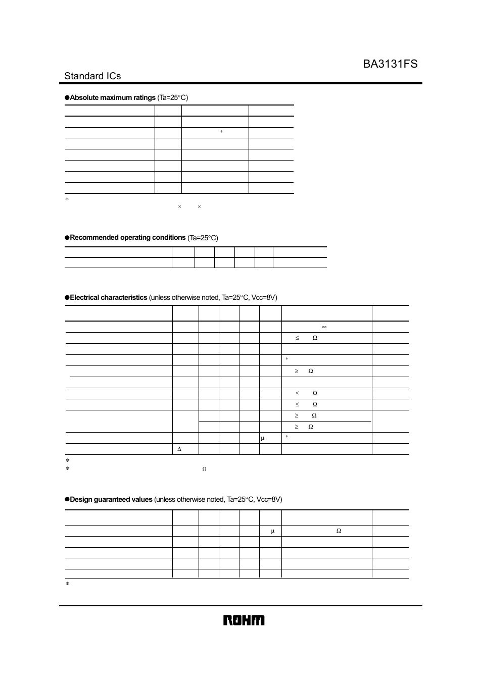 Ba3131fs, Standard ics | Rainbow Electronics BA3131FS User Manual | Page 2 / 9