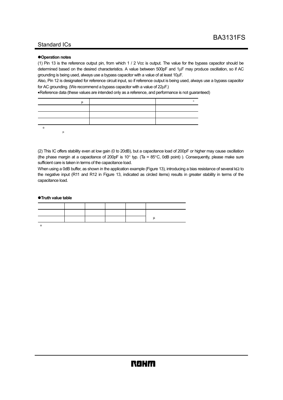 Ba3131fs, Standard ics | Rainbow Electronics BA3131FS User Manual | Page 8 / 9