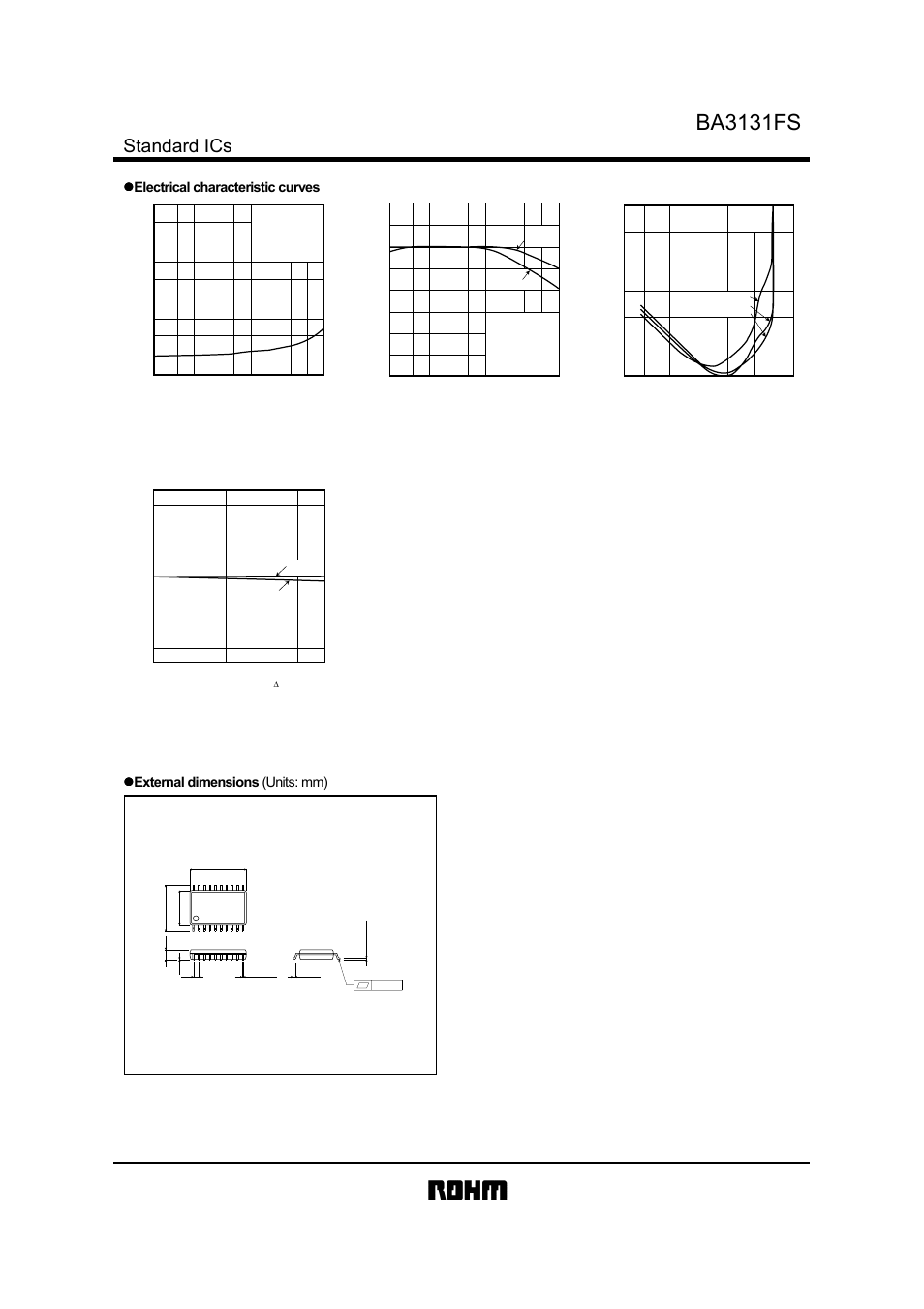 Ba3131fs, Standard ics, Electrical characteristic curves | External dimensions (units: mm), Ssop-a20 | Rainbow Electronics BA3131FS User Manual | Page 9 / 9