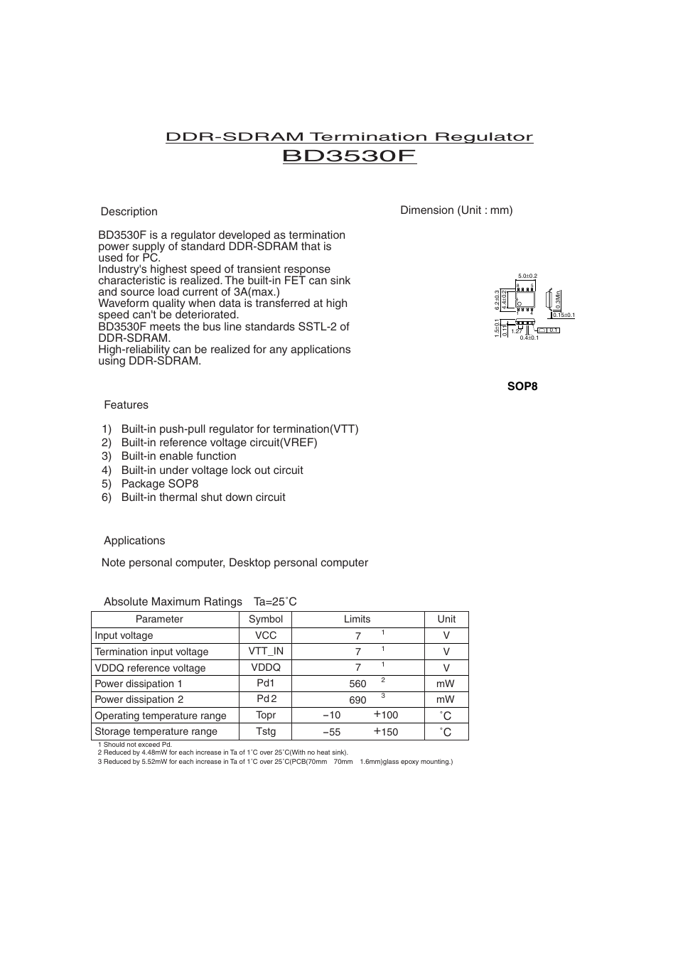 Rainbow Electronics BD3530F User Manual | 2 pages