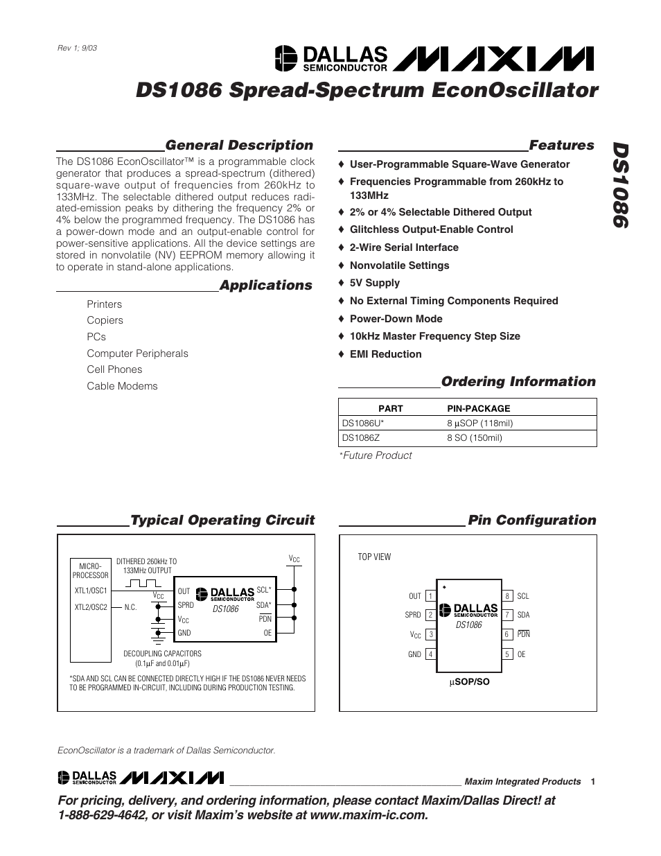 Rainbow Electronics DS1086L User Manual | 14 pages