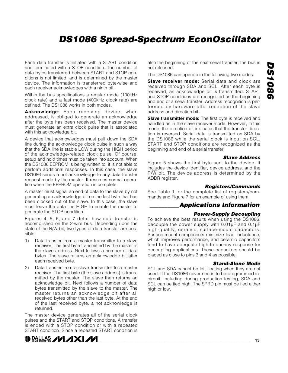 Applications information | Rainbow Electronics DS1086L User Manual | Page 13 / 14