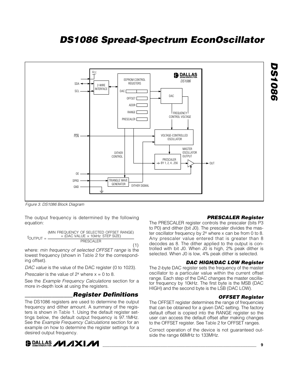 Register definitions | Rainbow Electronics DS1086L User Manual | Page 9 / 14