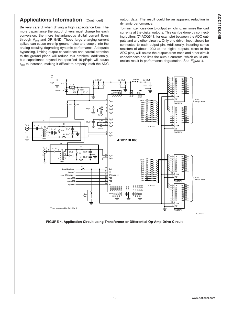 Figure 4, Applications information | Rainbow Electronics ADC11DL066 User Manual | Page 19 / 23