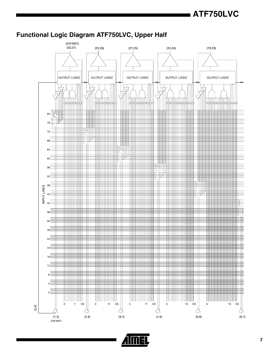 Functional logic diagram atf750lvc, upper half, Atf750lvc | Rainbow Electronics ATF750LVC User Manual | Page 7 / 14