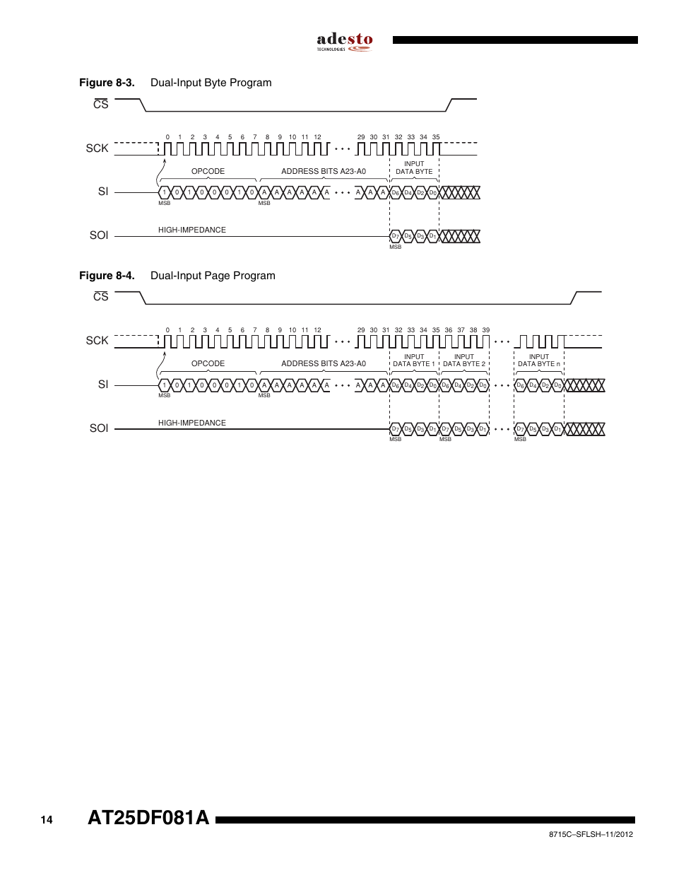 Sck cs si soi | Rainbow Electronics AT25DF081A User Manual | Page 14 / 53