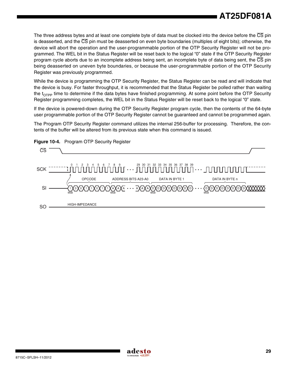 Rainbow Electronics AT25DF081A User Manual | Page 29 / 53