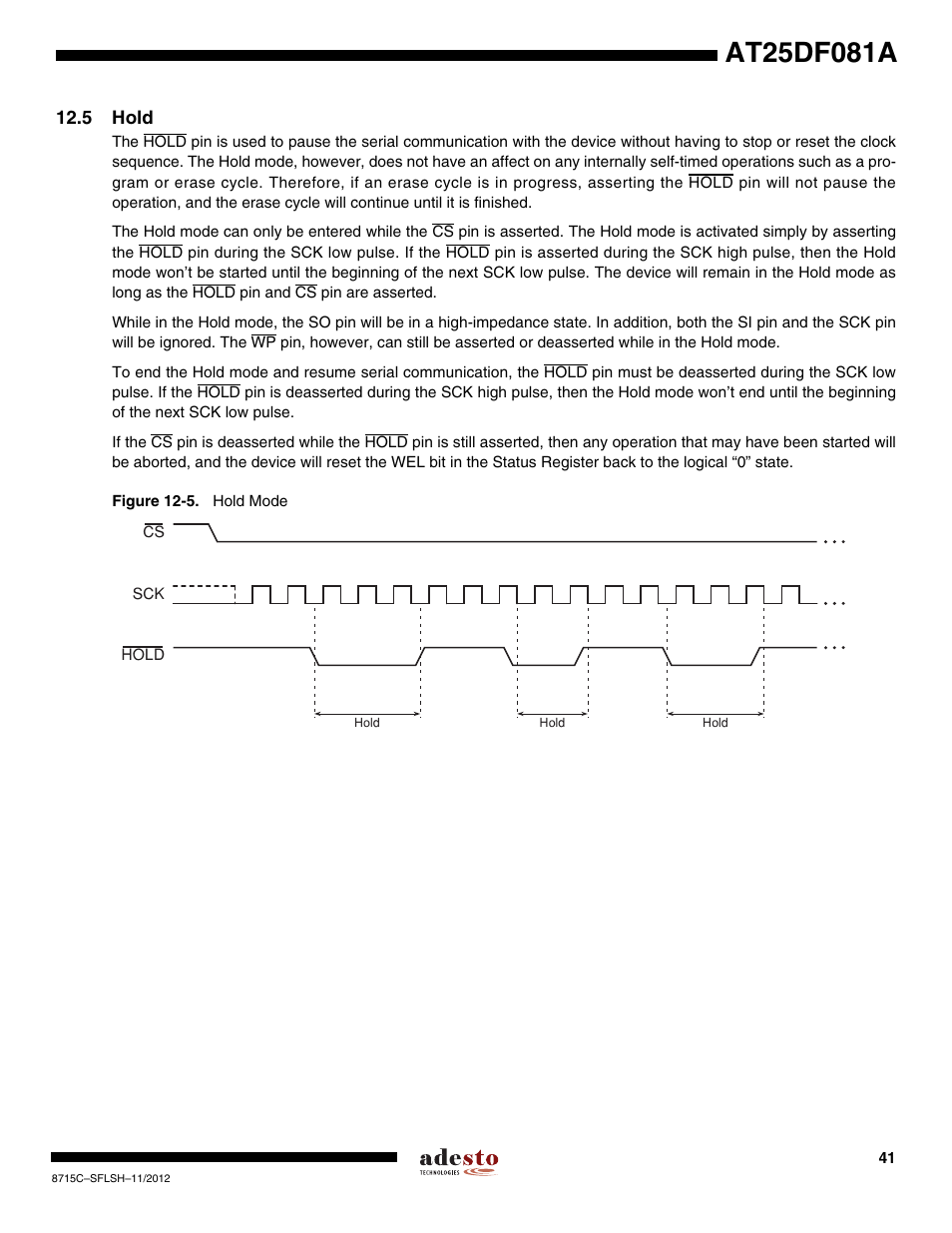 5 hold | Rainbow Electronics AT25DF081A User Manual | Page 41 / 53