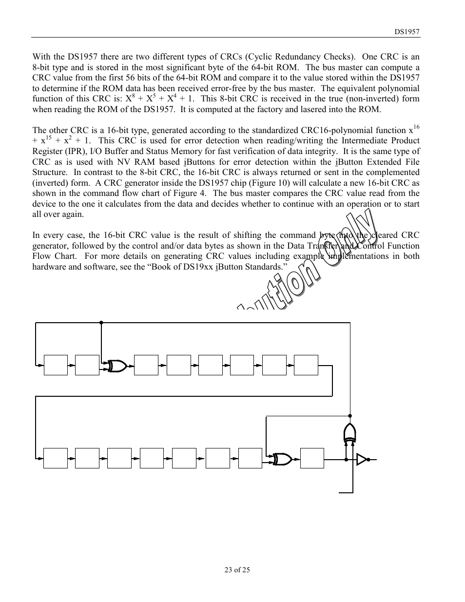 Crc generation | Rainbow Electronics DS1957 User Manual | Page 23 / 25