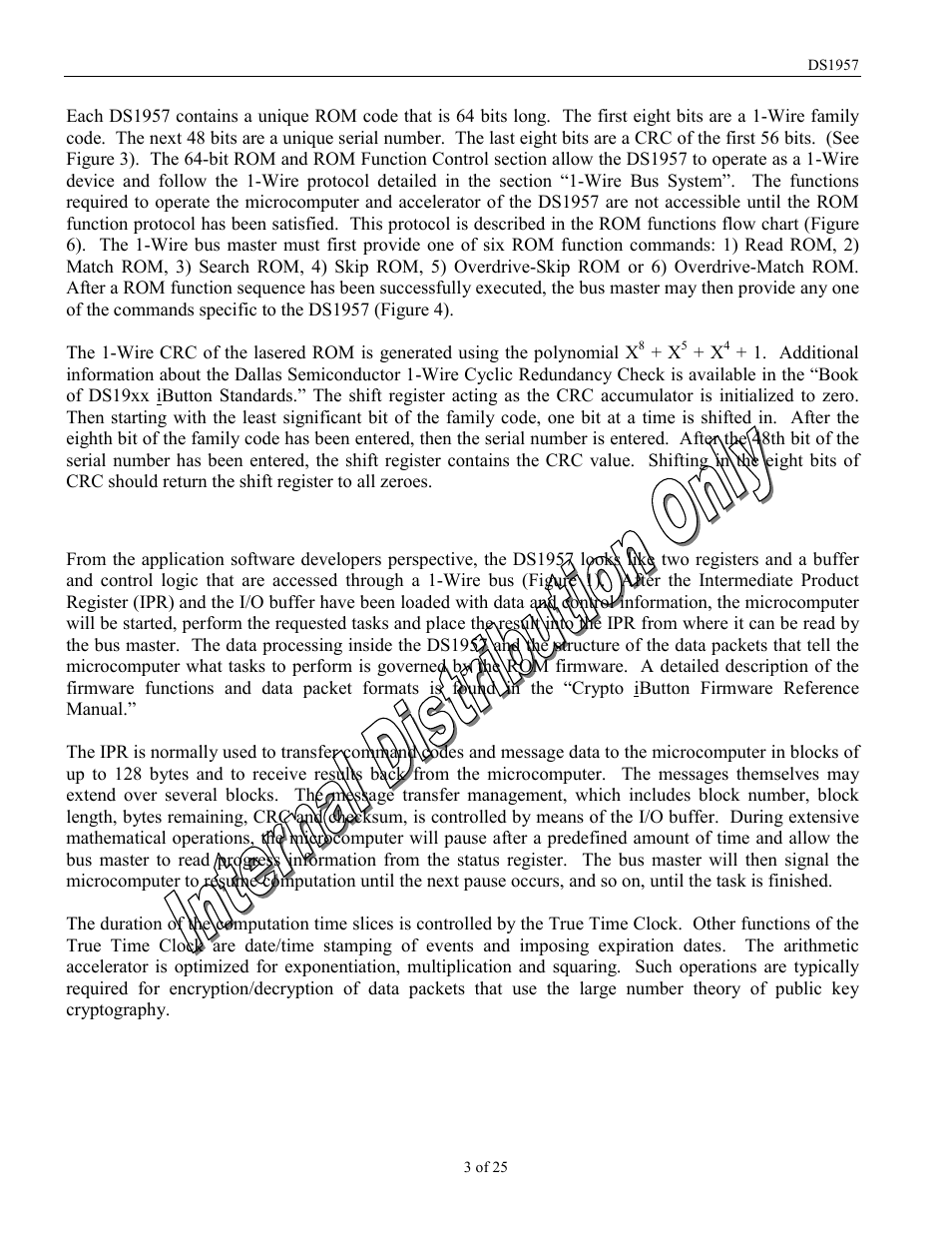 Bit lasered rom, Data and control registers | Rainbow Electronics DS1957 User Manual | Page 3 / 25