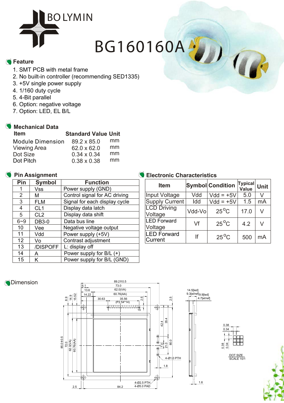 Rainbow Electronics BG160160A User Manual | 1 page