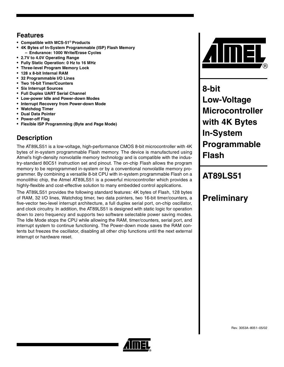 Rainbow Electronics AT89LS51 User Manual | 29 pages