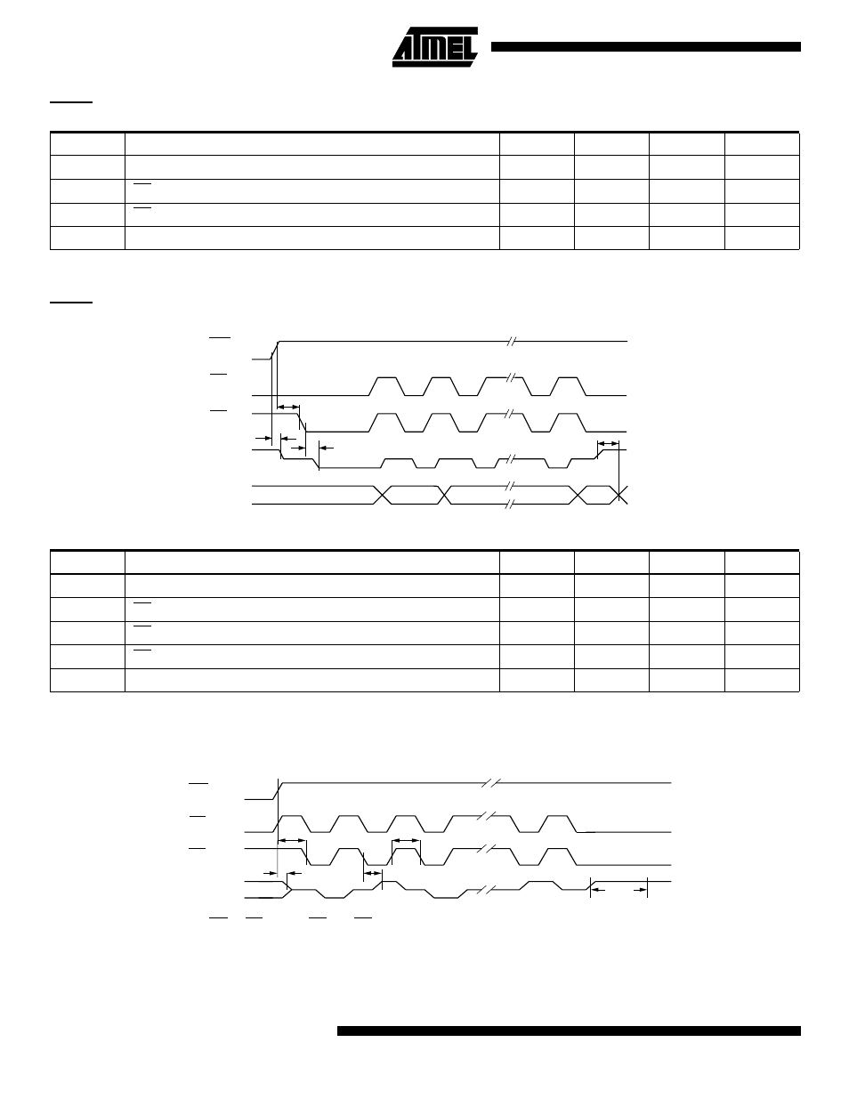 Data polling characteristics(1), Data polling waveforms, Toggle bit characteristics(1) | Toggle bit waveforms(1)(2)(3), Toggle bit wavefor ms, Data polling characteristic s, Toggle bit characteristic s | Rainbow Electronics AT49F001NT User Manual | Page 10 / 17