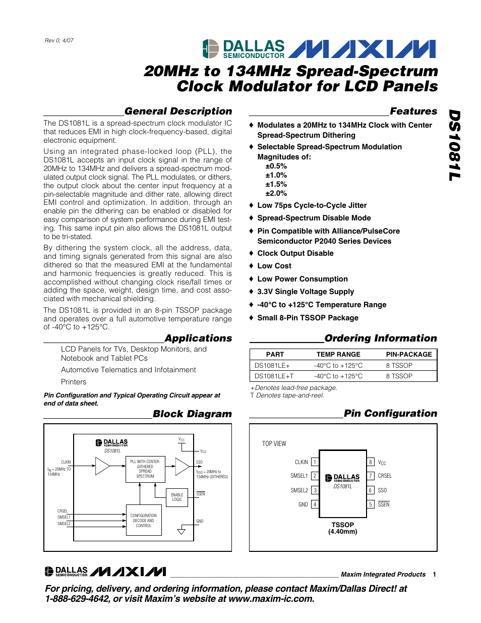 Rainbow Electronics DS1081L User Manual | 5 pages