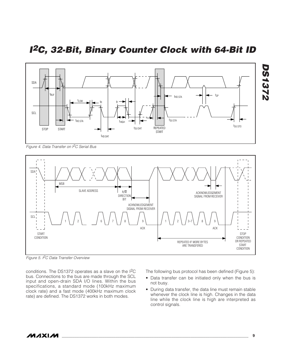 Ds1372, C, 32-bit, binary counter clock with 64-bit id | Rainbow Electronics DS1372 User Manual | Page 9 / 12