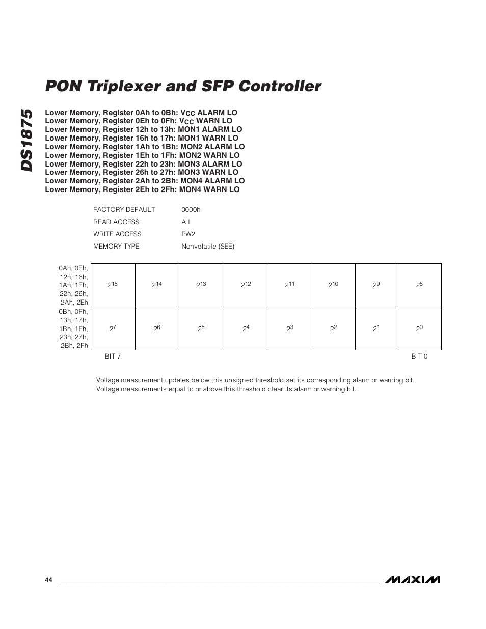 Ds1875 pon triplexer and sfp controller | Rainbow Electronics DS1875 User Manual | Page 44 / 92