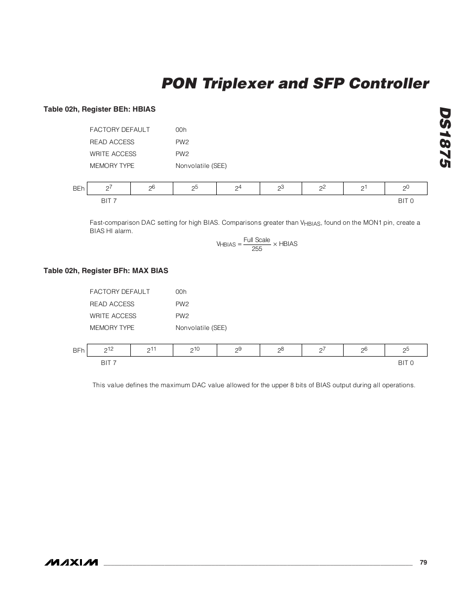 Ds1875, Pon triplexer and sfp controller | Rainbow Electronics DS1875 User Manual | Page 79 / 92