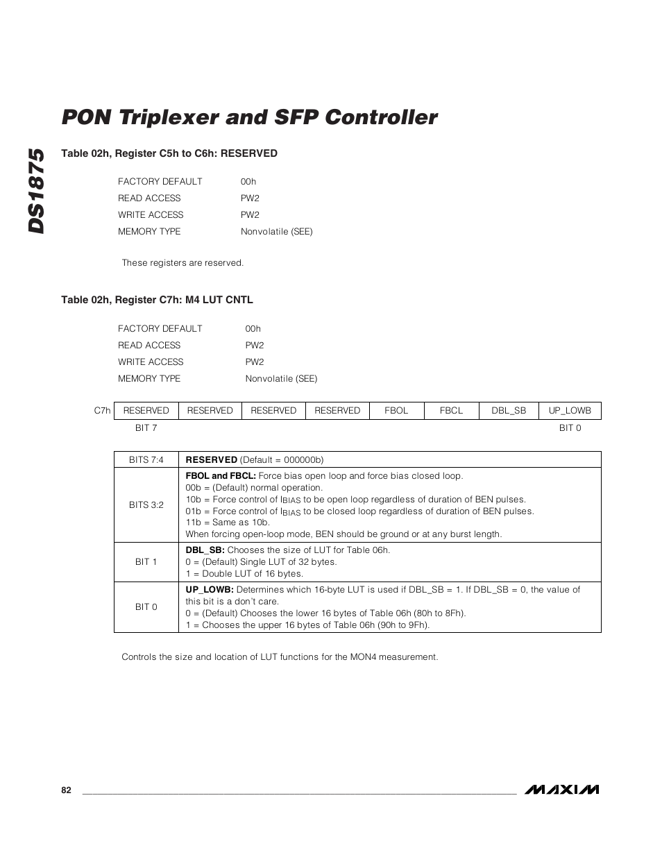 Ds1875 pon triplexer and sfp controller | Rainbow Electronics DS1875 User Manual | Page 82 / 92