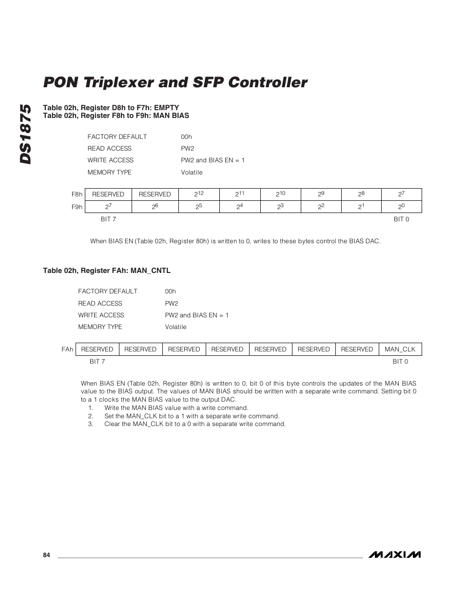 Ds1875 pon triplexer and sfp controller | Rainbow Electronics DS1875 User Manual | Page 84 / 92