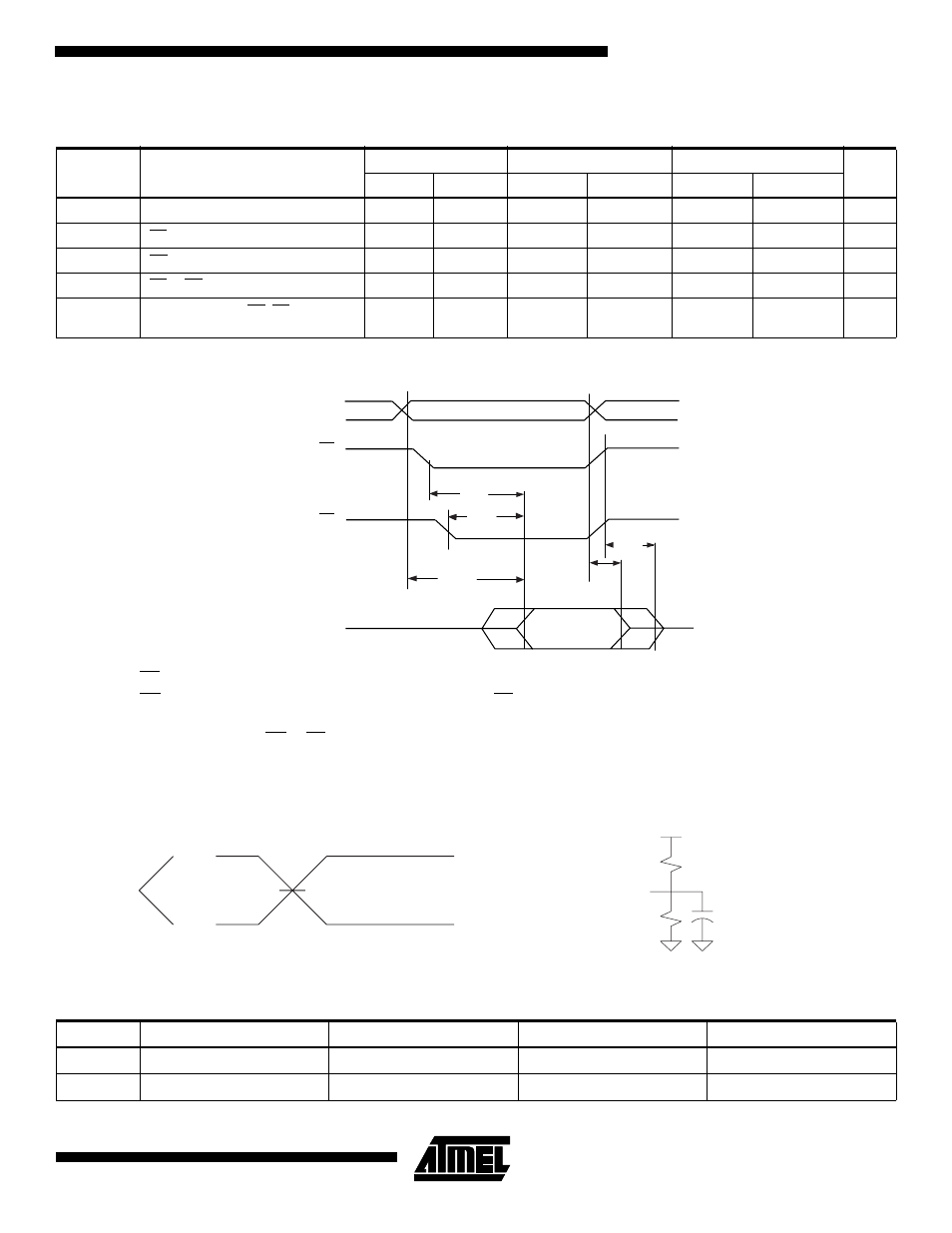 Ac read waveforms, Input test waveform and measurement level, Output load test | Ac read characteristics, Pin capacitance | Rainbow Electronics AT49LV002NT User Manual | Page 7 / 21