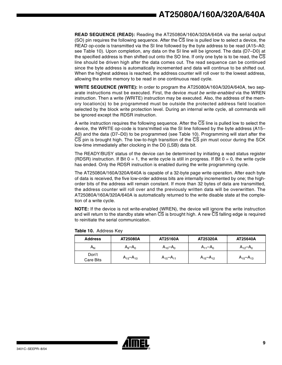 Rainbow Electronics AT25640A User Manual | Page 9 / 19
