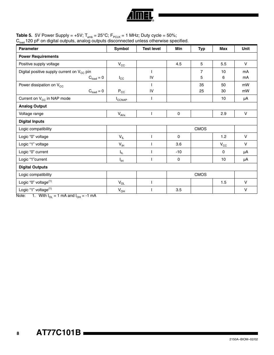 Rainbow Electronics AT77C101B FingerChip™ User Manual | Page 8 / 23