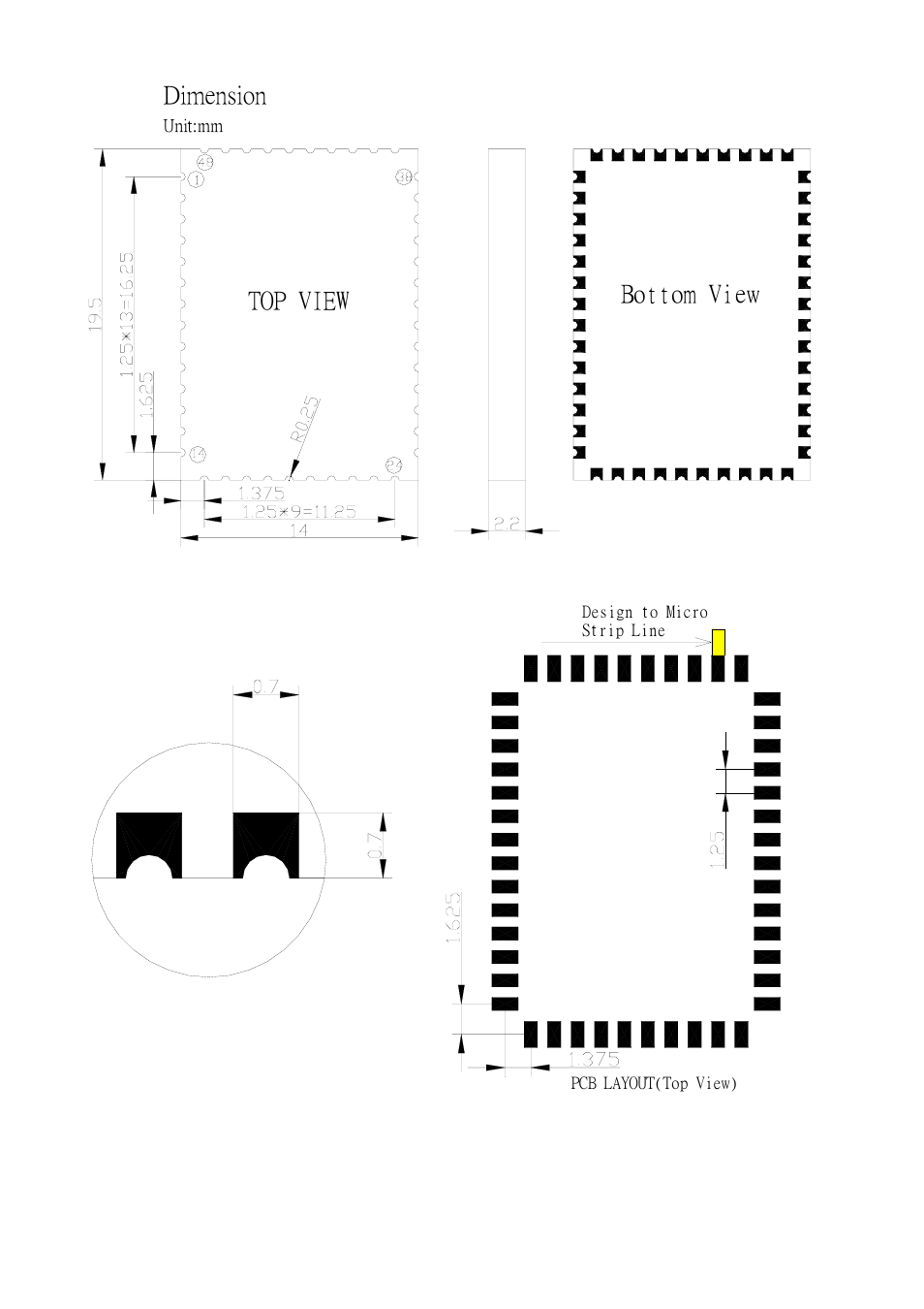 Dimension, Top view bottom view | Rainbow Electronics BTM -60х User Manual | Page 5 / 6