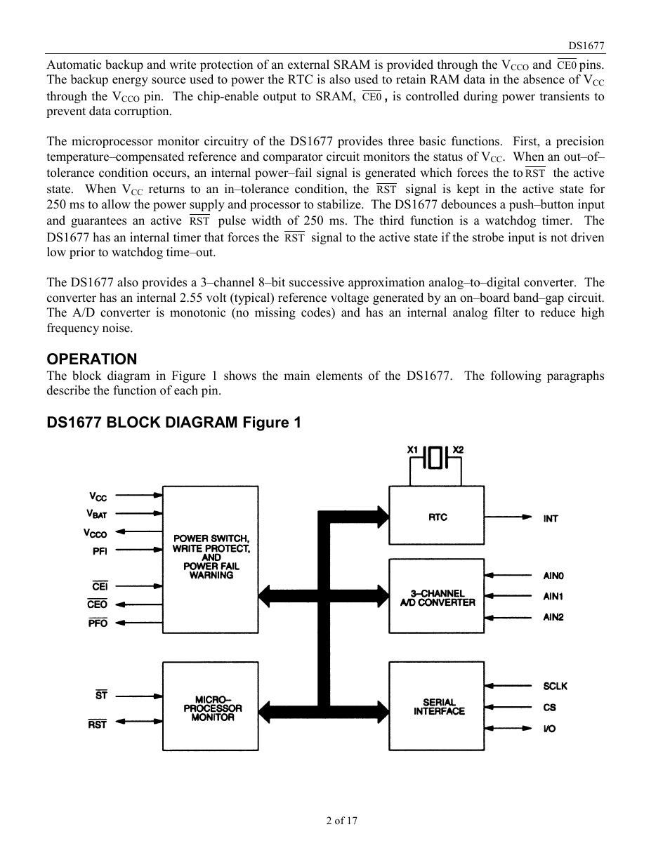 Operation | Rainbow Electronics DS1677 User Manual | Page 2 / 17