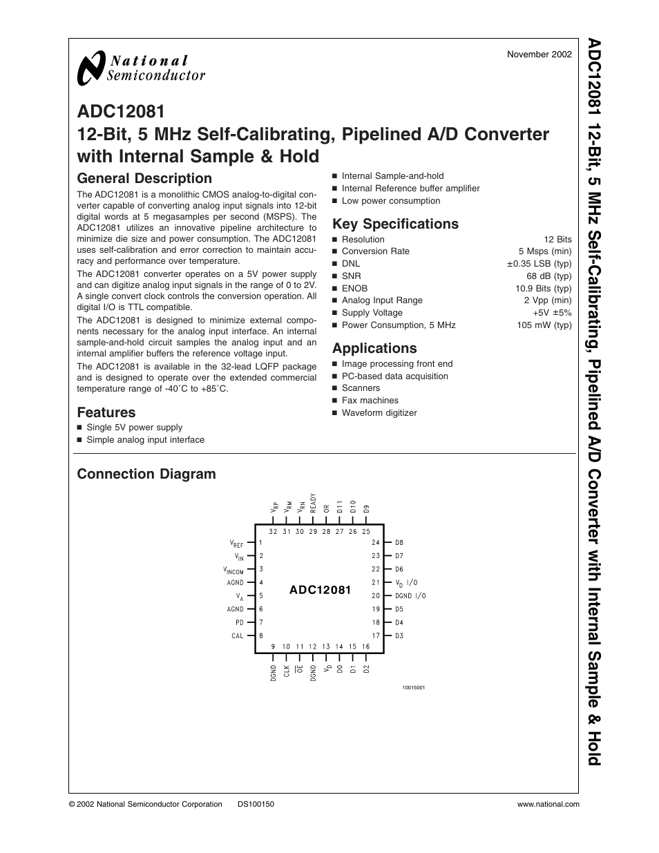 Rainbow Electronics ADC12081 User Manual | 17 pages