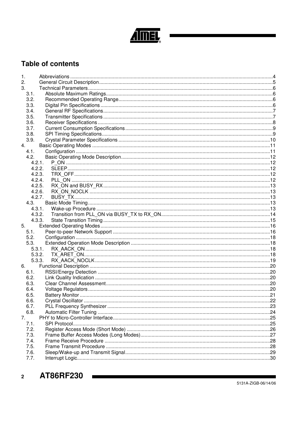 Rainbow Electronics AT86RF230 User Manual | Page 2 / 50