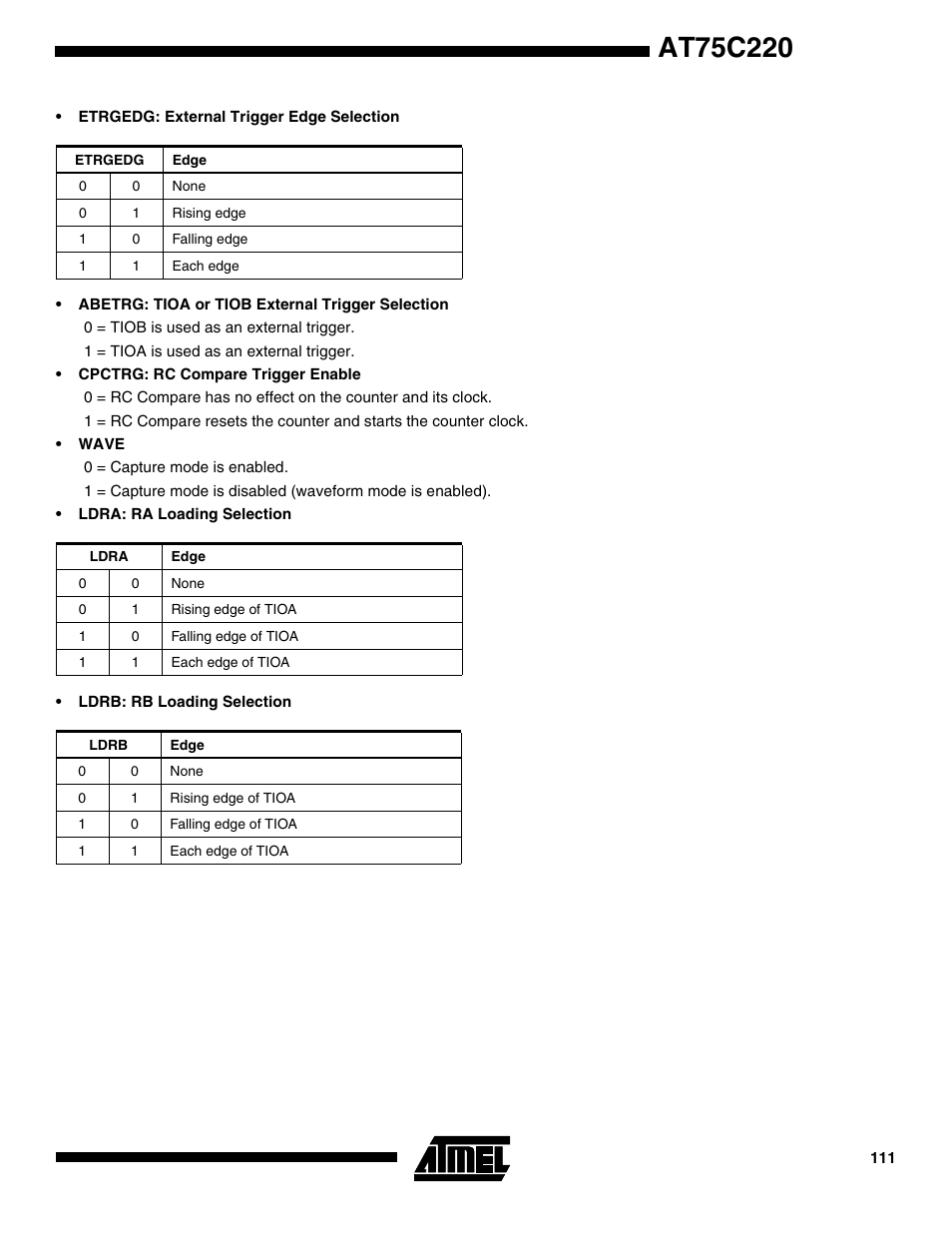 Rainbow Electronics AT75C220 User Manual | Page 111 / 144