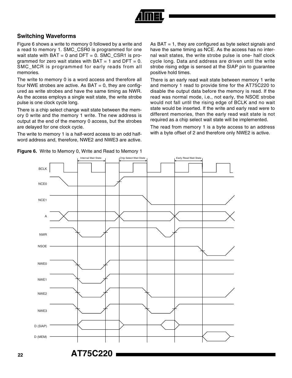 Switching waveforms | Rainbow Electronics AT75C220 User Manual | Page 22 / 144