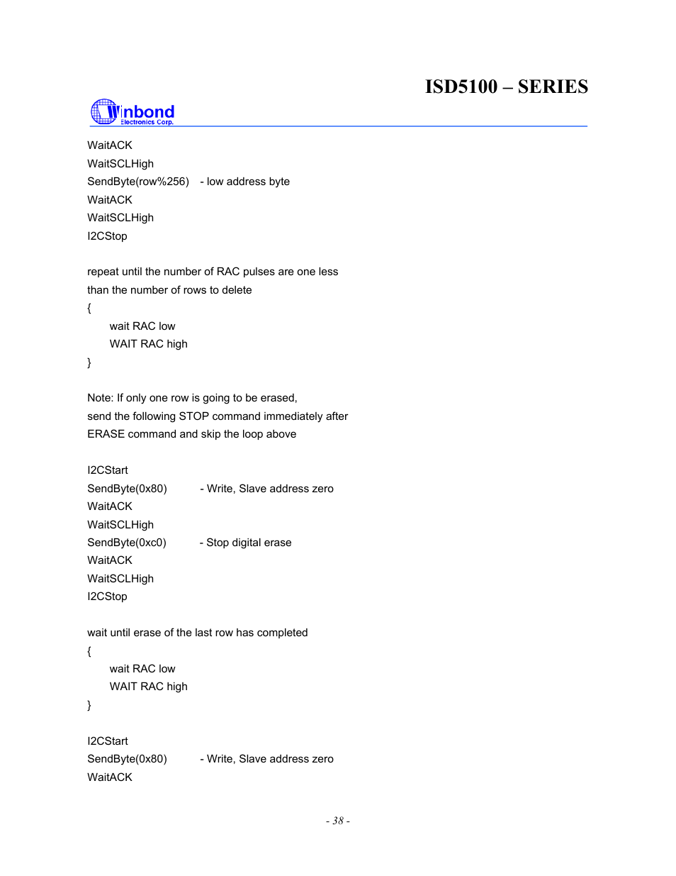 Isd5100 – series | Rainbow Electronics ISD5100 User Manual | Page 38 / 88