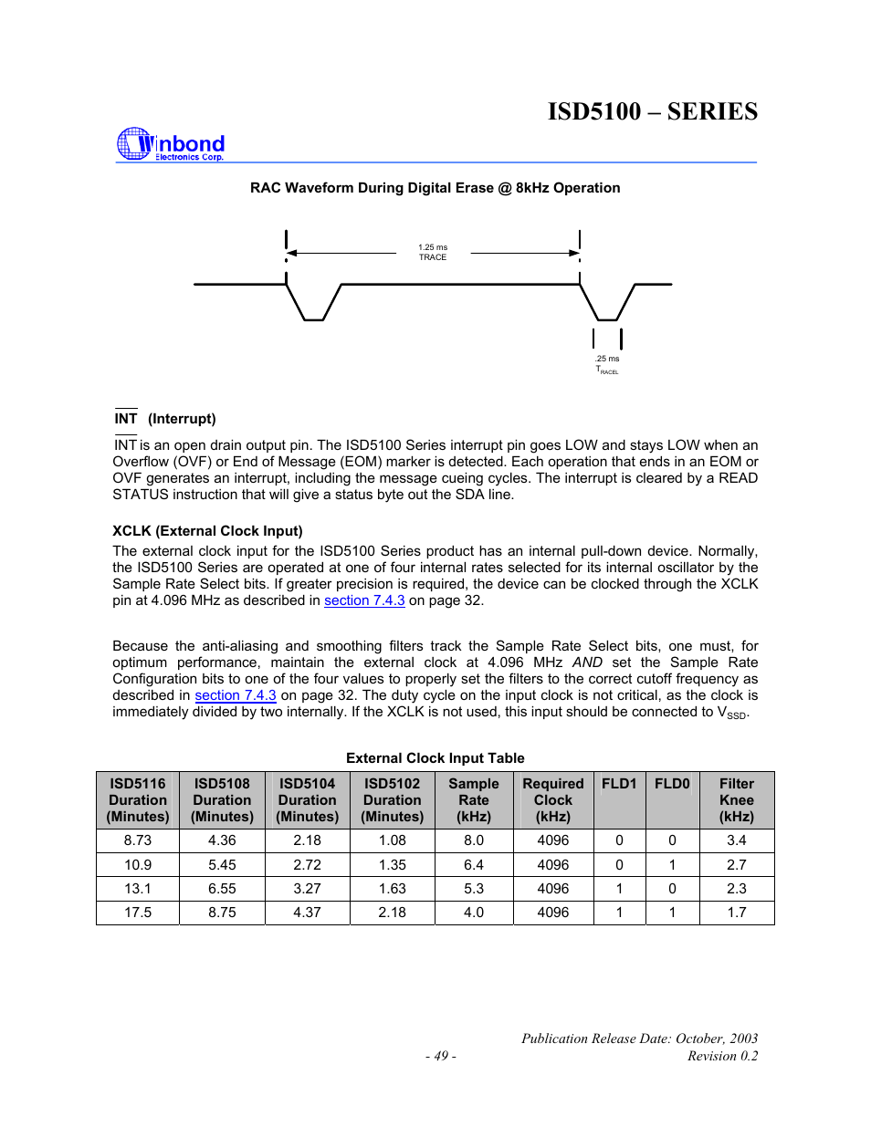 Isd5100 – series | Rainbow Electronics ISD5100 User Manual | Page 49 / 88