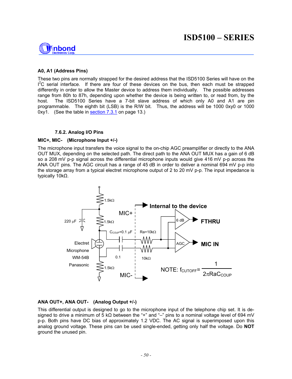 Isd5100 – series | Rainbow Electronics ISD5100 User Manual | Page 50 / 88