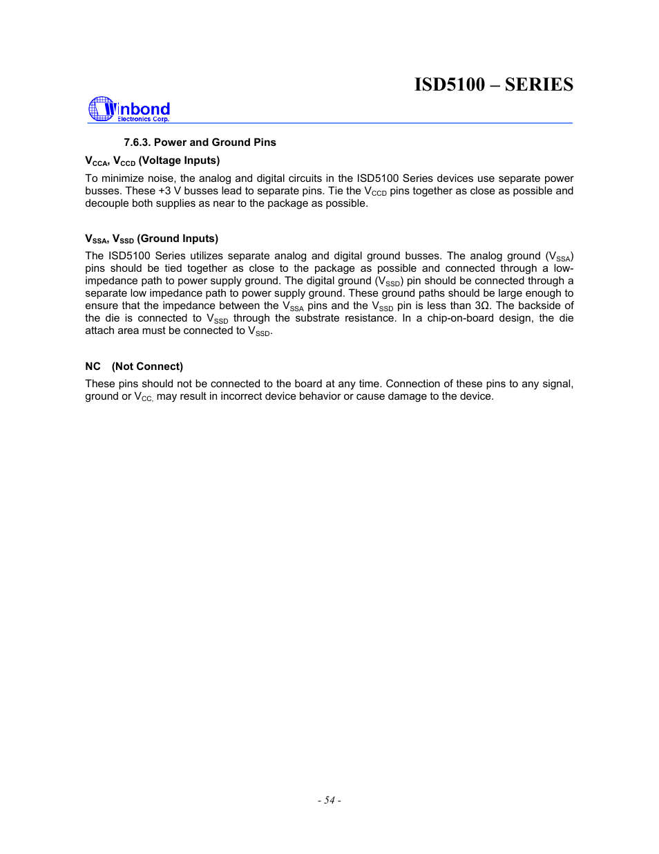Isd5100 – series | Rainbow Electronics ISD5100 User Manual | Page 54 / 88