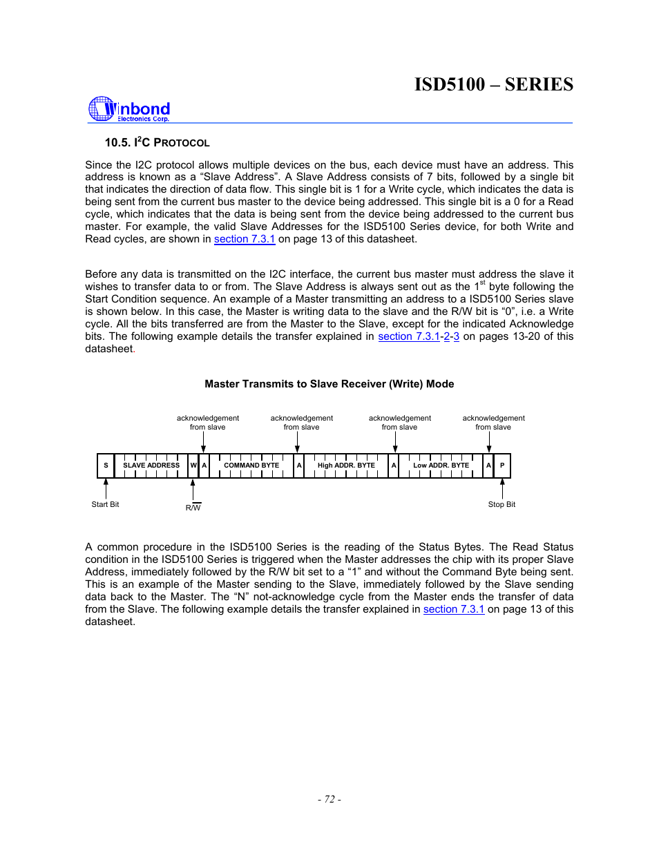 Isd5100 – series | Rainbow Electronics ISD5100 User Manual | Page 72 / 88