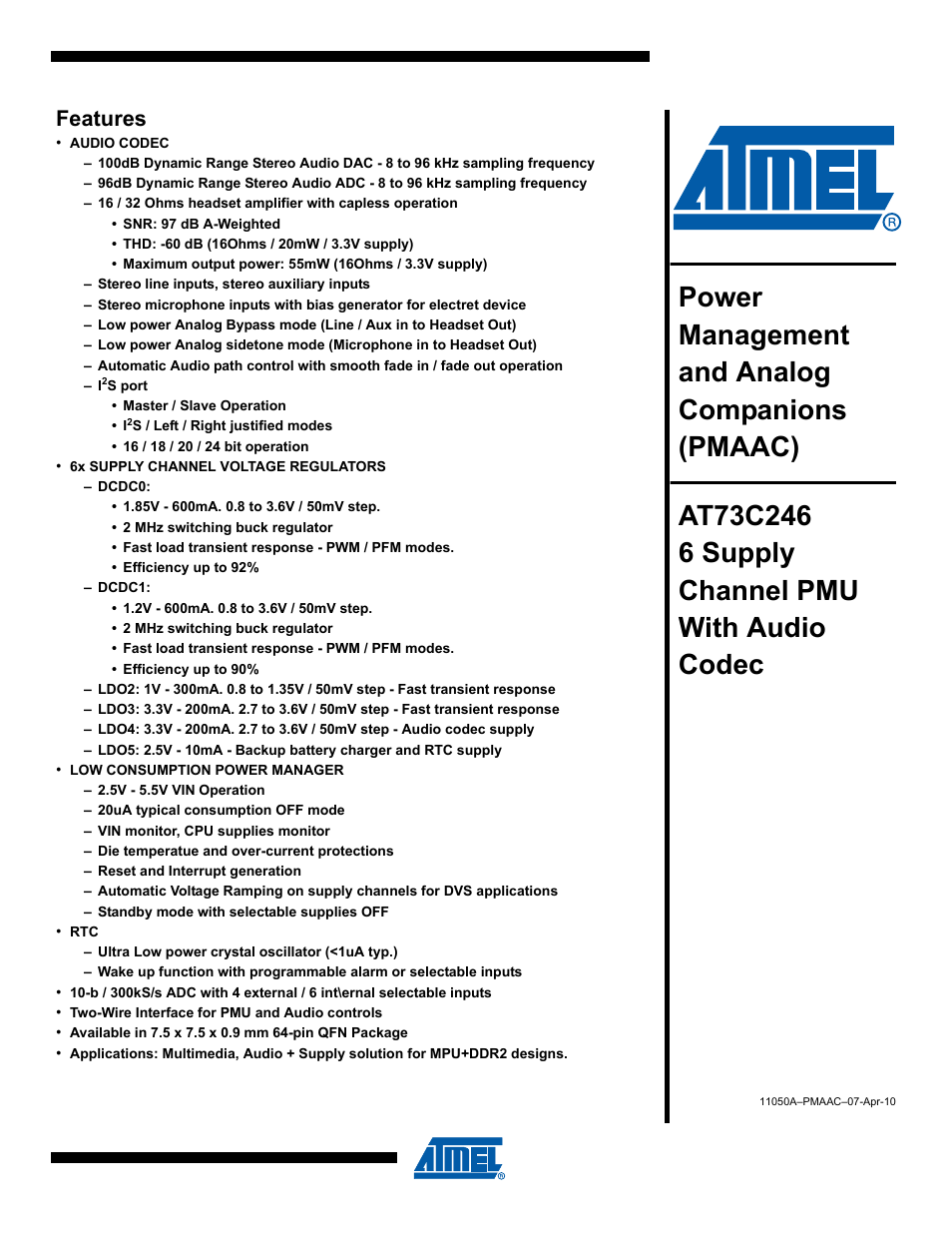 Rainbow Electronics AT73C246 User Manual | 159 pages