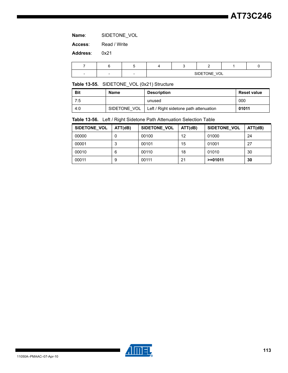 Rainbow Electronics AT73C246 User Manual | Page 113 / 159